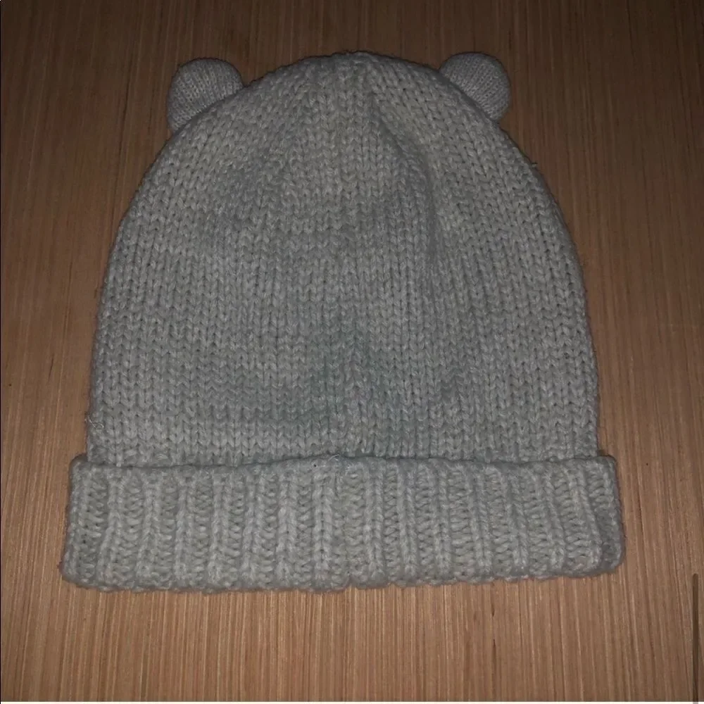 Kid's Animal Grey Knit Beanie Winter Hat